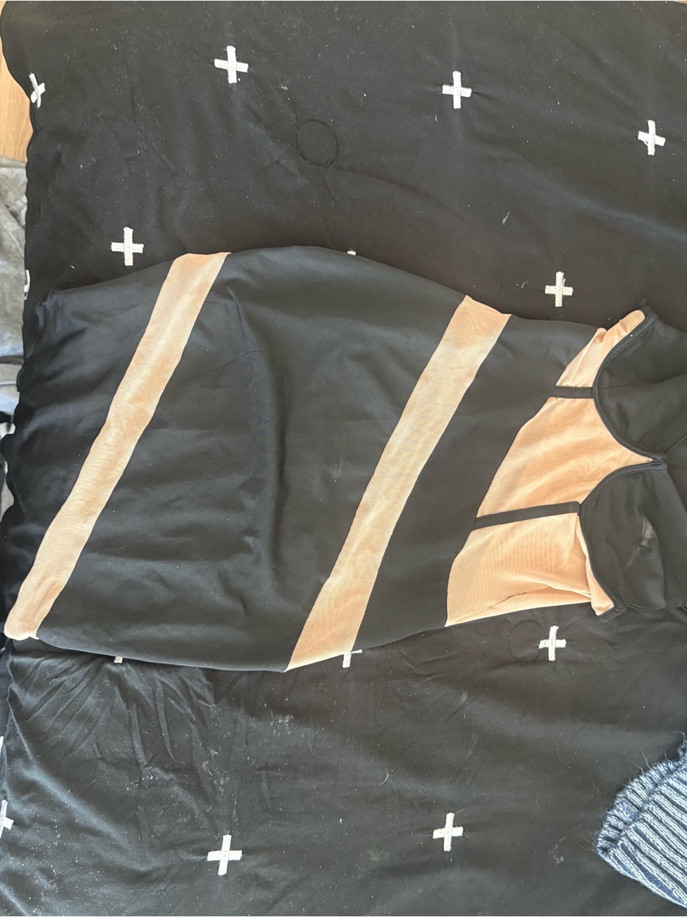 SHEIN Black and Tan Girls' Sporty Stripe Tank Top